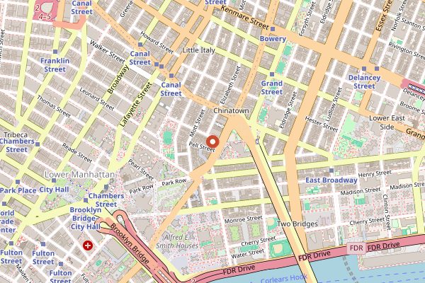 Map showing Xi'an Famous Foods in New York City