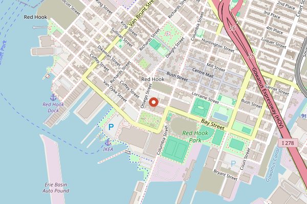 Map showing Country Boys in New York City