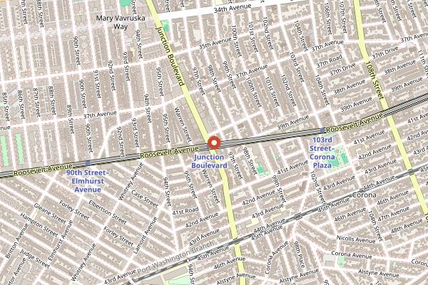 Map showing Evelia’s Tamales in New York City