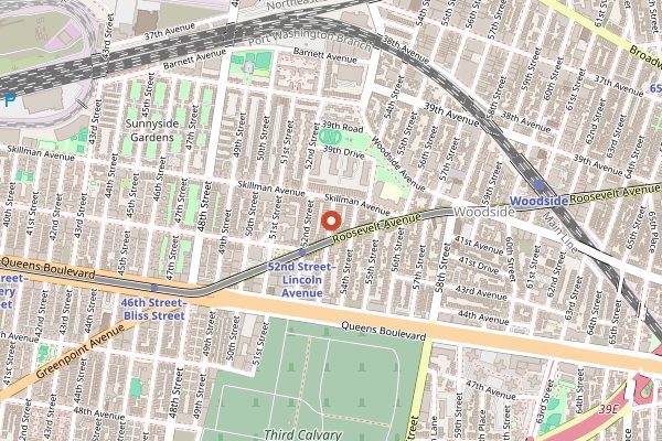 Map showing 53rd & 6th cart in New York City