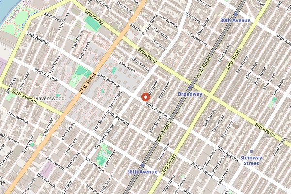 Map showing King Souvlaki of Astoria in New York City