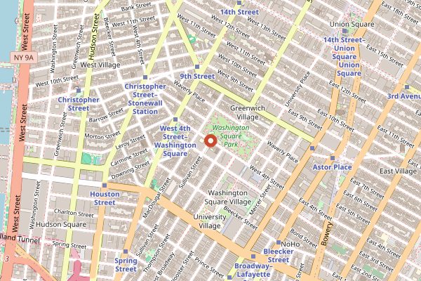 Map showing N.Y. Dosas in New York City