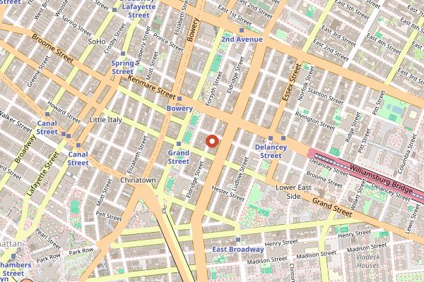 Map showing Vanessa's Dumpling House in New York City