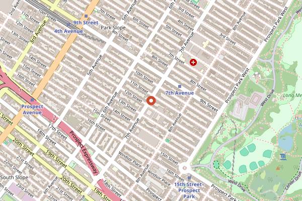 Map showing Brookvin in New York City