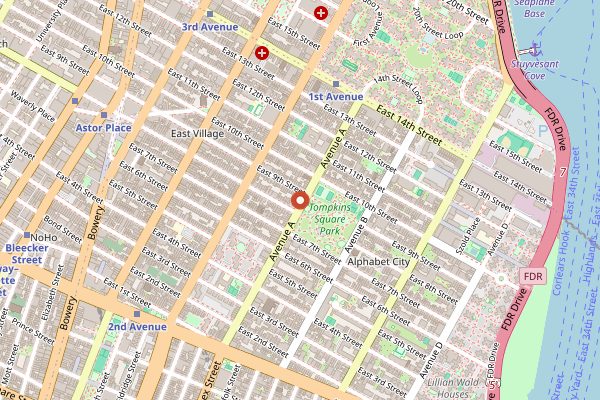 Map showing Rosella in New York City