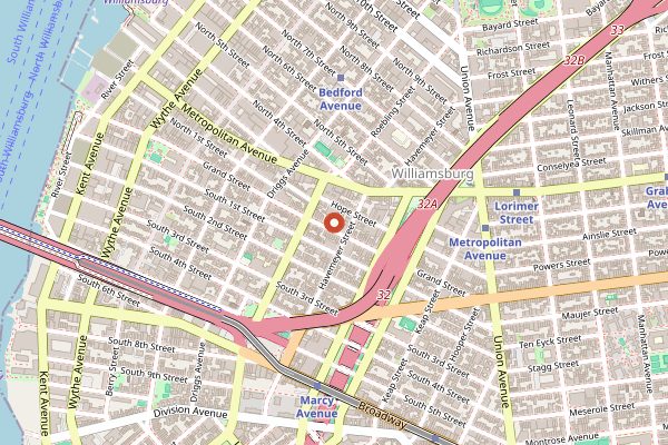Map showing The Four Horsemen in New York City