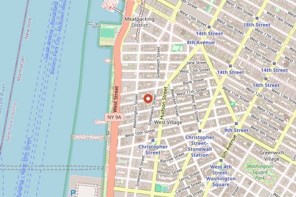 Map showing Turks & Frogs in New York City