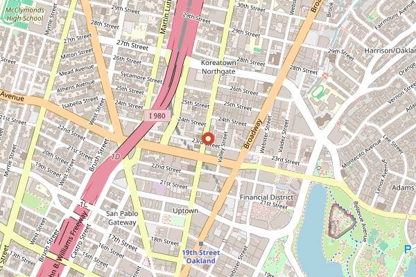 Map showing Telegraph in Oakland