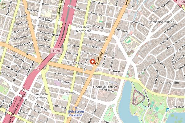 Map showing Drake's Dealership in Oakland