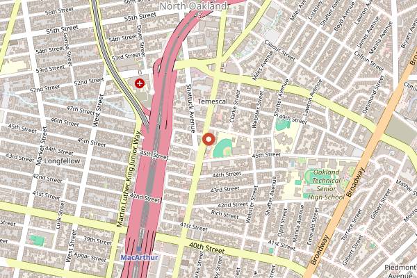Map showing Burdell in Oakland