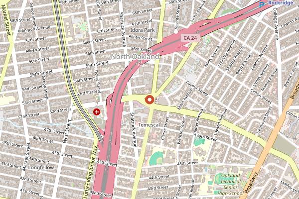 Map showing FOB Kitchen in Oakland