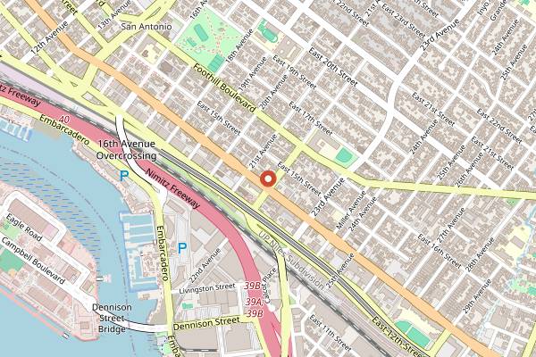 Map showing Tacos Sinaloa in Oakland