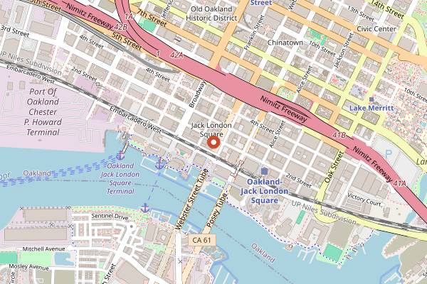 Map showing Bicycle Coffee in Oakland