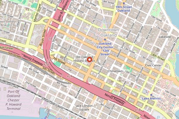 Map showing Blue Bottle Coffee Old Oakland in Oakland