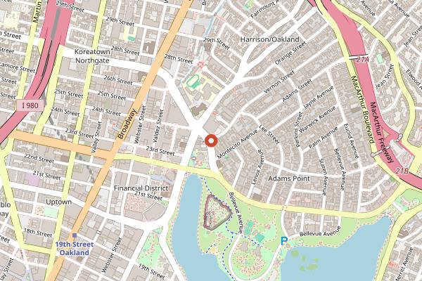 Map showing Equator Coffees Lake Merritt in Oakland