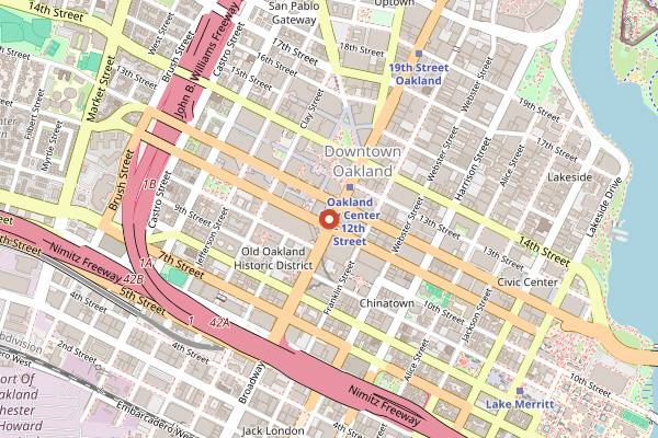 Map showing The Caffè by Mr. Espresso in Oakland