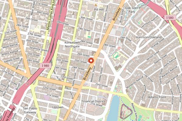 Map showing The Crown: Royal Coffee Lab and Tasting Room in Oakland