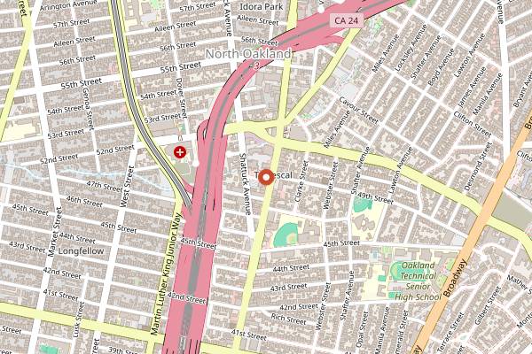 Map showing Hawking Bird in Oakland