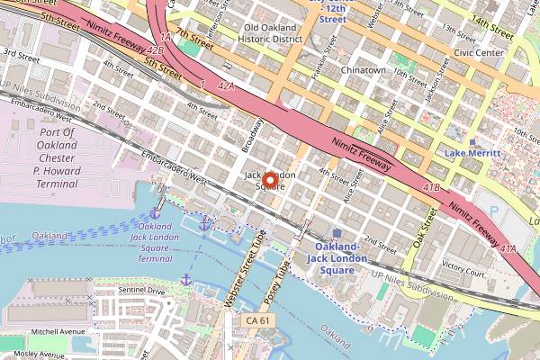 Map showing Eat Real Festival in Oakland