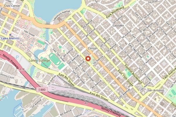 Map showing Oakland Little Saigon Tet Festival in Oakland