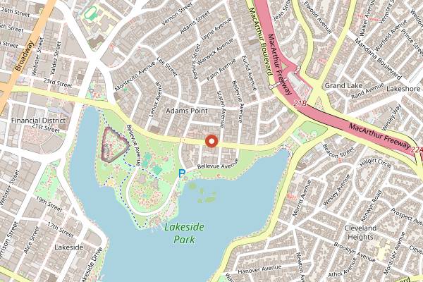 Map showing MAMA Oakland in Oakland
