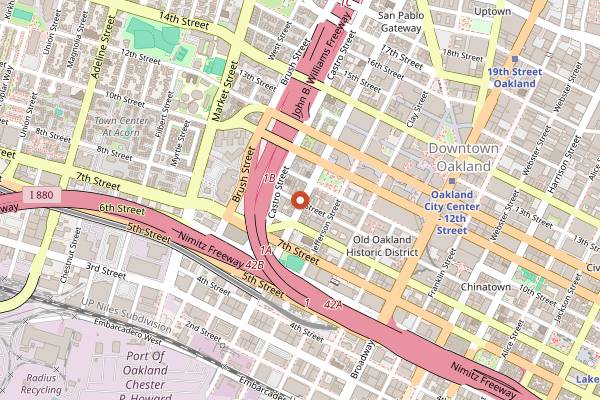 Map showing Old Oakland Farmers Market in Oakland