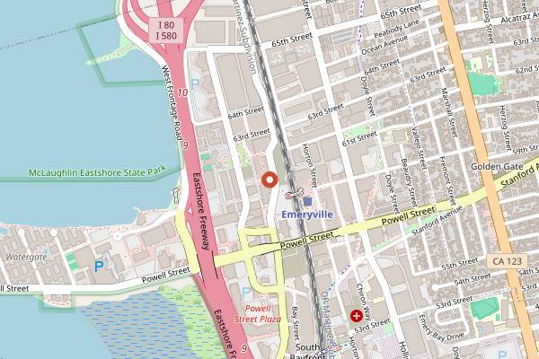 Map showing Public Market Emeryville in Oakland