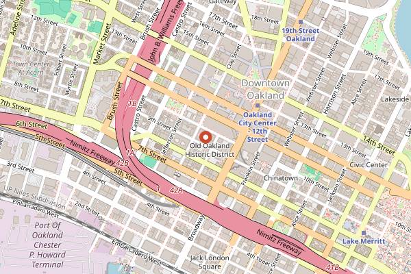 Map showing Swan's Market in Oakland