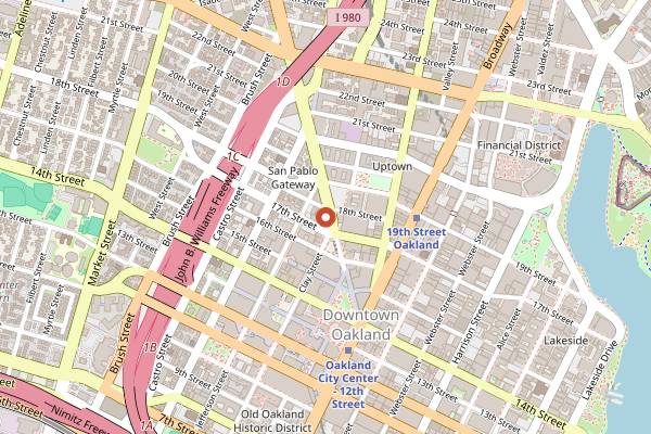 Map showing The New Parish in Oakland