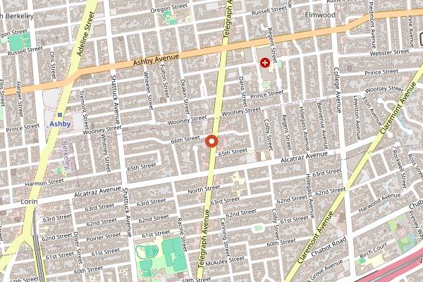 Map showing White Horse Inn in Oakland