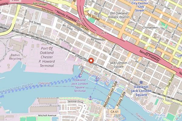 Map showing Yoshi's in Oakland