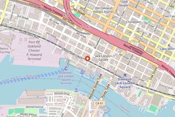 Map showing Souley Vegan in Oakland
