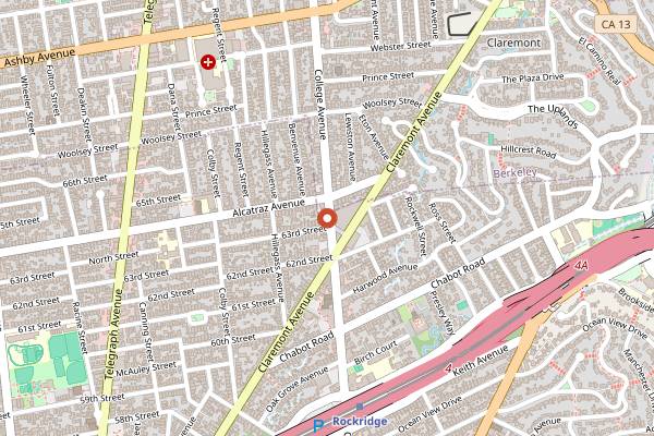 Map showing Wood Tavern in Oakland