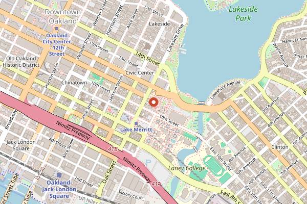 Map showing Friday Nights at OMCA with Off the Grid in Oakland