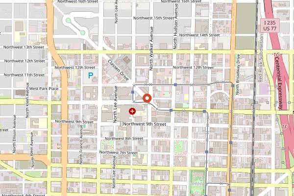 Map showing Lunar Lounge in Oklahoma City