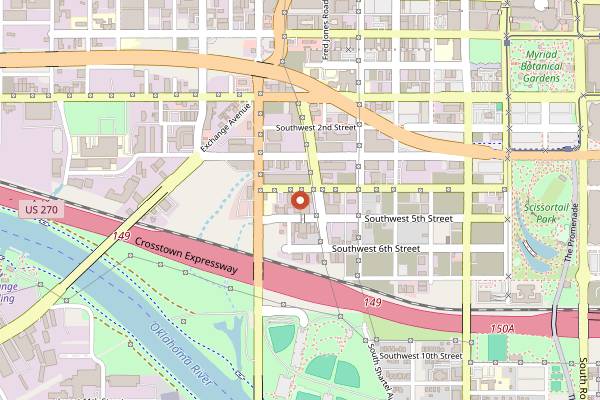 Map showing Anthem Brewing Company in Oklahoma City