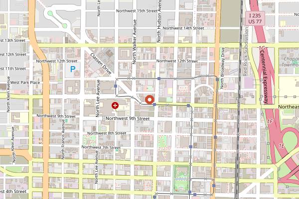 Map showing Fassler Hall in Oklahoma City