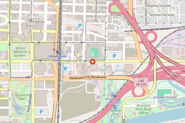 Map showing Fuzzy's Taco Shop in Oklahoma City