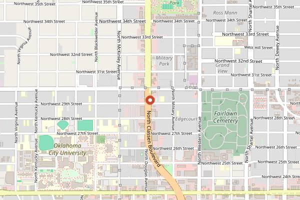 Map showing Pho Cuong Restaurant in Oklahoma City