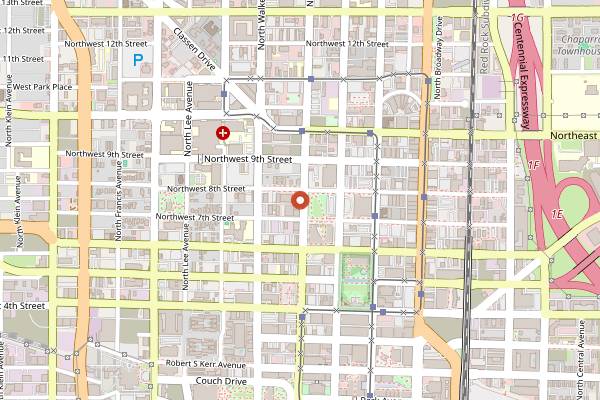 Map showing Elemental Coffee Roasters in Oklahoma City