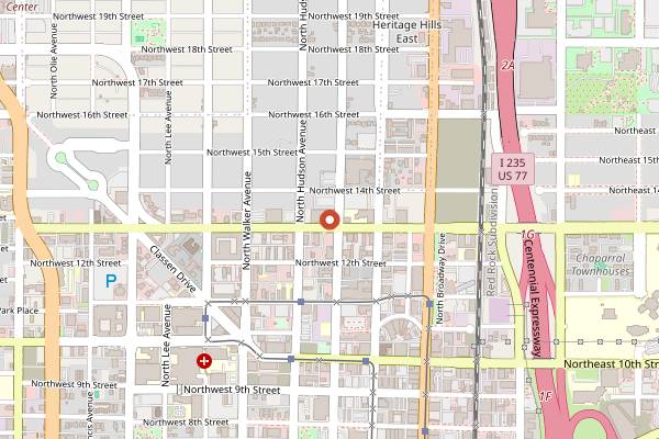Map showing Harvey Bakery and Kitchen in Oklahoma City