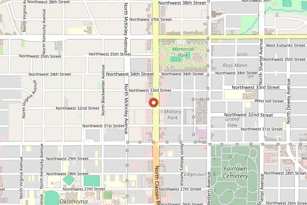 Map showing Cafe Kacao in Oklahoma City