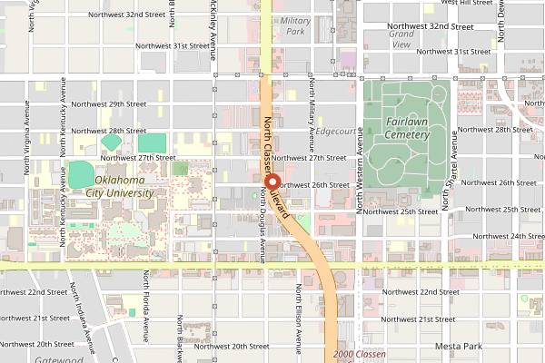 Map showing Grand House Asian Bistro in Oklahoma City