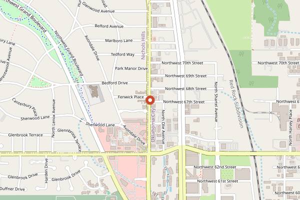 Map showing JINYA Ramen Bar in Oklahoma City