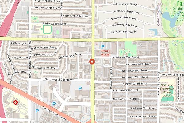 Map showing CousCous Cafe in Oklahoma City