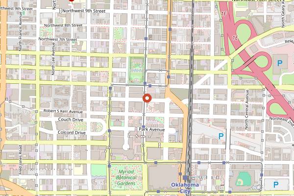 Map showing Nourished Food Bar in Oklahoma City