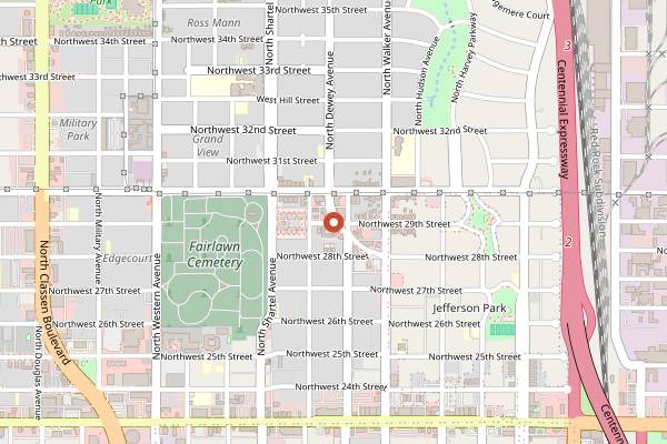 Map showing Picasso Cafe on Paseo in Oklahoma City