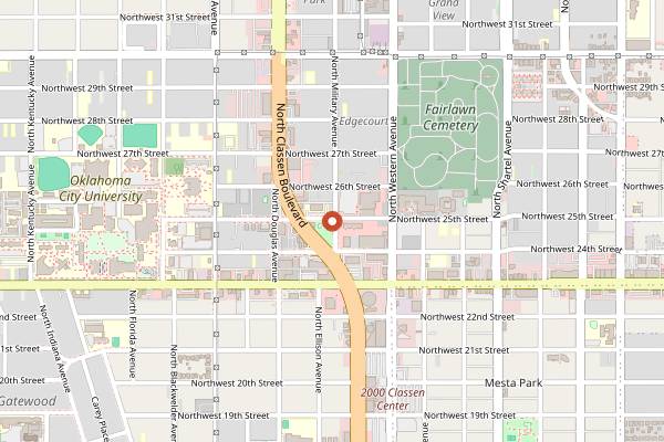 Map showing Asian Night Market Festival in Oklahoma City