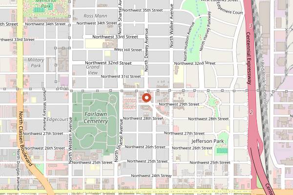 Map showing Paseo Arts Festival in Oklahoma City