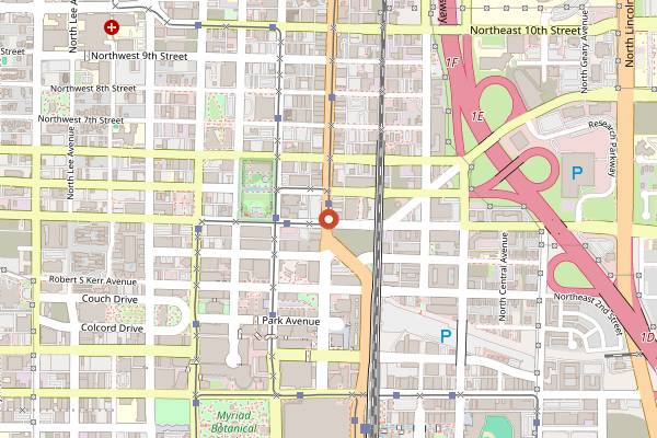 Map showing Red PrimeSteak in Oklahoma City